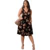 imagePOSESHE Womens Plus Size Dresses Sleeveless Wrap VNeck Sundress Casual Summer Wedding Guest Cocktail Dress with Pockets06rose Black