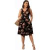 imagePOSESHE Womens Plus Size Dresses Sleeveless Wrap VNeck Sundress Casual Summer Wedding Guest Cocktail Dress with Pockets06rose Black