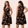 imagePOSESHE Womens Plus Size Dresses Sleeveless Wrap VNeck Sundress Casual Summer Wedding Guest Cocktail Dress with Pockets06rose Black
