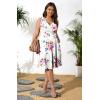imagePOSESHE Womens Plus Size Dresses Sleeveless Wrap VNeck Sundress Casual Summer Wedding Guest Cocktail Dress with Pockets06white Flower