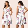 imagePOSESHE Womens Plus Size Dresses Sleeveless Wrap VNeck Sundress Casual Summer Wedding Guest Cocktail Dress with Pockets06white Flower