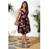 imagePOSESHE Womens Plus Size Dresses Sleeveless Wrap VNeck Sundress Casual Summer Wedding Guest Cocktail Dress with Pockets06wine Red Flower
