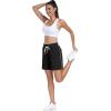 imagePOSESHE Womens Plus Size Running Shorts Casual Summer Athletic Workout Shorts High Waisted Gym Yoga Lounge Shorts PantsB01 Black