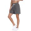 imagePOSESHE Womens Plus Size Running Shorts Casual Summer Athletic Workout Shorts High Waisted Gym Yoga Lounge Shorts PantsB02 Dark Gray