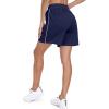 imagePOSESHE Womens Plus Size Running Shorts Casual Summer Athletic Workout Shorts High Waisted Gym Yoga Lounge Shorts PantsB03 Blue