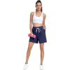 imagePOSESHE Womens Plus Size Running Shorts Casual Summer Athletic Workout Shorts High Waisted Gym Yoga Lounge Shorts PantsB03 Blue