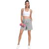 imagePOSESHE Womens Plus Size Running Shorts Casual Summer Athletic Workout Shorts High Waisted Gym Yoga Lounge Shorts PantsB05 Light Gray