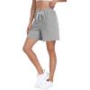 imagePOSESHE Womens Plus Size Running Shorts Casual Summer Athletic Workout Shorts High Waisted Gym Yoga Lounge Shorts PantsB05 Light Gray