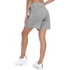 imagePOSESHE Womens Plus Size Running Shorts Casual Summer Athletic Workout Shorts High Waisted Gym Yoga Lounge Shorts PantsB05 Light Gray