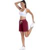 imagePOSESHE Womens Plus Size Running Shorts Casual Summer Athletic Workout Shorts High Waisted Gym Yoga Lounge Shorts PantsB06 Burgundy
