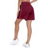 imagePOSESHE Womens Plus Size Running Shorts Casual Summer Athletic Workout Shorts High Waisted Gym Yoga Lounge Shorts PantsB06 Burgundy