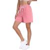 imagePOSESHE Womens Plus Size Running Shorts Casual Summer Athletic Workout Shorts High Waisted Gym Yoga Lounge Shorts PantsB07 Pink