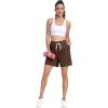 imagePOSESHE Womens Plus Size Running Shorts Casual Summer Athletic Workout Shorts High Waisted Gym Yoga Lounge Shorts PantsB09 Coffee