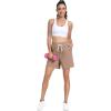 imagePOSESHE Womens Plus Size Running Shorts Casual Summer Athletic Workout Shorts High Waisted Gym Yoga Lounge Shorts PantsB10 Khaki