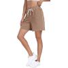 imagePOSESHE Womens Plus Size Running Shorts Casual Summer Athletic Workout Shorts High Waisted Gym Yoga Lounge Shorts PantsB10 Khaki
