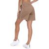 imagePOSESHE Womens Plus Size Running Shorts Casual Summer Athletic Workout Shorts High Waisted Gym Yoga Lounge Shorts PantsB10 Khaki