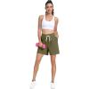 imagePOSESHE Womens Plus Size Running Shorts Casual Summer Athletic Workout Shorts High Waisted Gym Yoga Lounge Shorts PantsB11 Army Green
