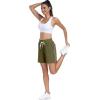imagePOSESHE Womens Plus Size Running Shorts Casual Summer Athletic Workout Shorts High Waisted Gym Yoga Lounge Shorts PantsB11 Army Green