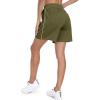 imagePOSESHE Womens Plus Size Running Shorts Casual Summer Athletic Workout Shorts High Waisted Gym Yoga Lounge Shorts PantsB11 Army Green