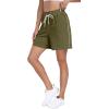 imagePOSESHE Womens Plus Size Running Shorts Casual Summer Athletic Workout Shorts High Waisted Gym Yoga Lounge Shorts PantsB11 Army Green