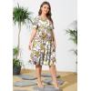 imagePOSESHE Womens Plus Size Summer Dress 2024 Casual Short Sleeve Empire Waist Loose Fit Swing TShirt Dress with PocketsB1white Phoenix