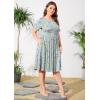imagePOSESHE Womens Plus Size Summer Dress 2024 Casual Short Sleeve Empire Waist Loose Fit Swing TShirt Dress with PocketsB1yellow Rose