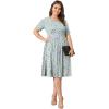 imagePOSESHE Womens Plus Size Summer Dress 2024 Casual Short Sleeve Empire Waist Loose Fit Swing TShirt Dress with PocketsB1yellow Rose