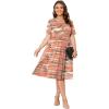 imagePOSESHE Womens Plus Size Summer Dress 2024 Casual Short Sleeve Empire Waist Loose Fit Swing TShirt Dress with PocketsB20camouflage Pink