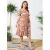 imagePOSESHE Womens Plus Size Summer Dress 2024 Casual Short Sleeve Empire Waist Loose Fit Swing TShirt Dress with PocketsB20camouflage Pink