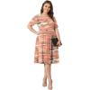 imagePOSESHE Womens Plus Size Summer Dress 2024 Casual Short Sleeve Empire Waist Loose Fit Swing TShirt Dress with PocketsB20camouflage Pink