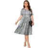 imagePOSESHE Womens Plus Size Summer Dress 2024 Casual Short Sleeve Empire Waist Loose Fit Swing TShirt Dress with PocketsB21snake Print White