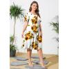 imagePOSESHE Womens Plus Size Summer Dress 2024 Casual Short Sleeve Empire Waist Loose Fit Swing TShirt Dress with PocketsB7sunflower