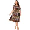 imagePOSESHE Womens Plus Size Summer Dress 2024 Casual Short Sleeve Empire Waist Loose Fit Swing TShirt Dress with PocketsZmix