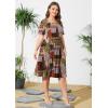 imagePOSESHE Womens Plus Size Summer Dress 2024 Casual Short Sleeve Empire Waist Loose Fit Swing TShirt Dress with PocketsZmix