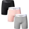 imagePOSESHE Womens High Waisted Boxer Briefs with Crotch Lining 6quot Inseam and Ultrasoft MicroModal S3XLHigh Waist  Dark3 Pack