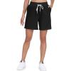 imagePOSESHE Womens Plus Size Running Shorts Casual Summer Athletic Workout Shorts High Waisted Gym Yoga Lounge Shorts PantsB01 Black