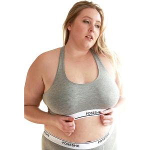 imagePOSESHE Womens UltraSoft Micromodal Bralettes S5XL Plus Size BraGrey