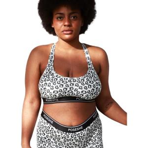 imagePOSESHE Womens UltraSoft Micromodal Bralettes S5XL Plus Size BraLeopard