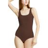 imagePOSESHE Plus Size Tank Bodysuit For Curvy WomenBrown