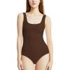 imagePOSESHE Plus Size Tank Bodysuit For Curvy WomenBrown
