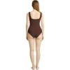 imagePOSESHE Plus Size Tank Bodysuit For Curvy WomenBrown
