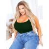 imagePOSESHE Plus Size Tank Bodysuit For Curvy WomenDark Green