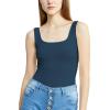 imagePOSESHE Plus Size Tank Bodysuit For Curvy WomenDeep Blue
