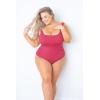 imagePOSESHE Plus Size Tank Bodysuit For Curvy WomenPink