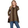 imagePOSESHE Plus Size Tops for Womens Summer Clothes Short Sleeve Shirts Casual V Neck Tunic Asymmetrical Blouses