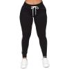imagePOSESHE Women L5X Plus Size High Waisted Sweatpants Drawstring Jogger Pants Tapered Athletic Workout Yoga Lounge PantsC01 Black