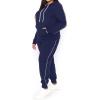 imagePOSESHE Women L5X Plus Size High Waisted Sweatpants Drawstring Jogger Pants Tapered Athletic Workout Yoga Lounge PantsC02 Navy