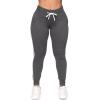 imagePOSESHE Women L5X Plus Size High Waisted Sweatpants Drawstring Jogger Pants Tapered Athletic Workout Yoga Lounge PantsC07 Dark Gray