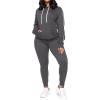 imagePOSESHE Women L5X Plus Size High Waisted Sweatpants Drawstring Jogger Pants Tapered Athletic Workout Yoga Lounge PantsC07 Dark Gray