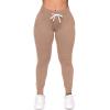 imagePOSESHE Women L5X Plus Size High Waisted Sweatpants Drawstring Jogger Pants Tapered Athletic Workout Yoga Lounge PantsC08 Khaki